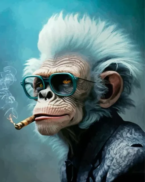 Smoking Monkey Diamond Painting