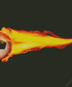 Soccer Ball On Fire Diamond Painting