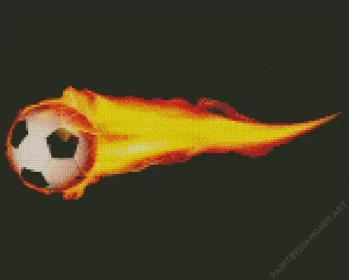 Soccer Ball On Fire Diamond Painting