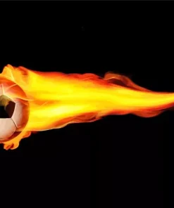 Soccer Ball On Fire Diamond Painting