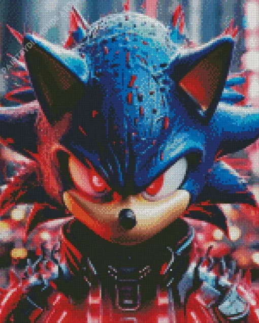 Sonic With Red Eyes Diamond Painting