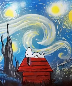 Starry Night Snoopy Diamond Painting