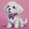 White Morkie Puppy Diamond Painting