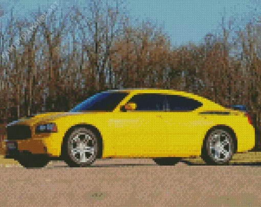 Yellow Charger Daytona Diamond Painting