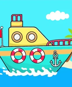 Animation Boat Diamond Painting