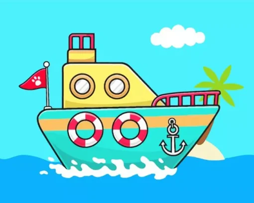 Animation Boat Diamond Painting