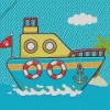 Animation Boat Diamond Painting