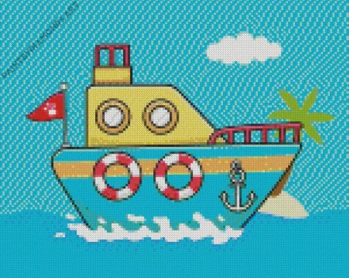 Animation Boat Diamond Painting