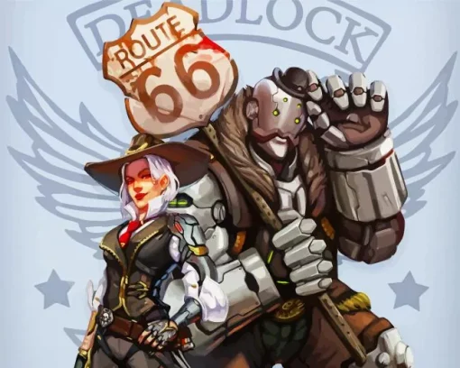 Ashe And Bob From Overwatch Diamond Painting