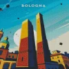 Bologna Two Towers Poster Diamond Painting