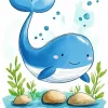 Easy Blue Whale Diamond Painting