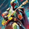 Guitarist Boba Fett Illustration Diamond Painting