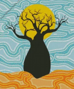 Illustration Boab Tree Diamond Painting