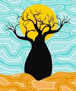 Illustration Boab Tree Diamond Painting