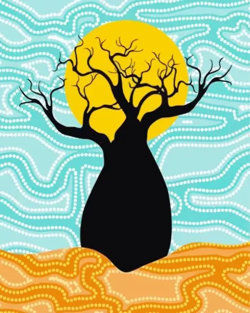 Illustration Boab Tree Diamond Painting