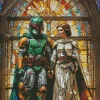 Leia And Boba Fett Stained Glass Diamond Painting