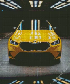 Yellow BMW M5 Car Diamond Painting