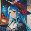 Anime Blue Witch Diamond Painting