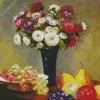 Asters And Fruit On A Table Diamond Painting