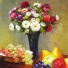 Asters And Fruit On A Table Diamond Painting