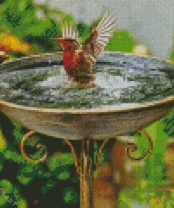 Bird Bath Diamond Painting