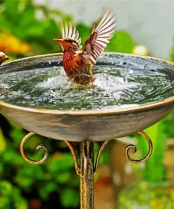 Bird Bath Diamond Painting