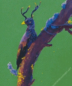 Bird With Antlers Diamond Painting