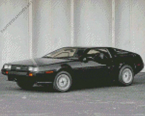 Black Delorean Car Diamond Painting