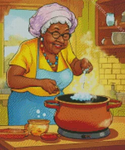 Black Grandma Diamond Painting