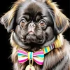 Black Pekingese Dog Diamond Painting