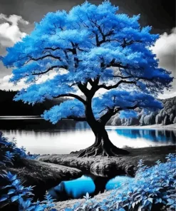 Blue Tree Diamond Painting