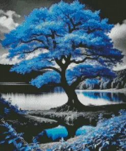 Blue Tree Diamond Painting