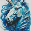 Blue Unicorn Head Diamond Painting