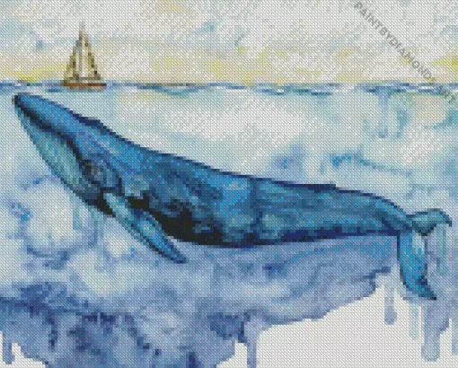 Blue Whale Art Diamond Painting