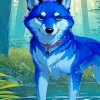 Blue Wolf Art Diamond Painting