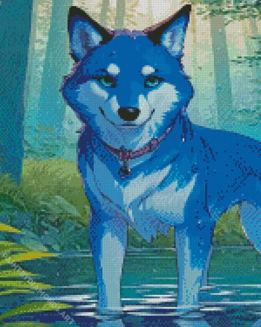 Blue Wolf Art Diamond Painting