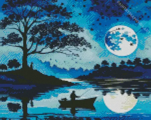 Boat Silhouette Diamond Painting