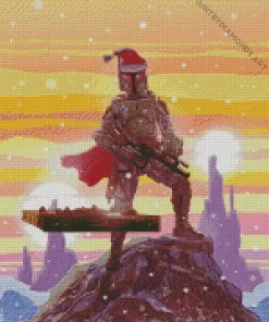 Boba Fett Christmas Diamond Painting