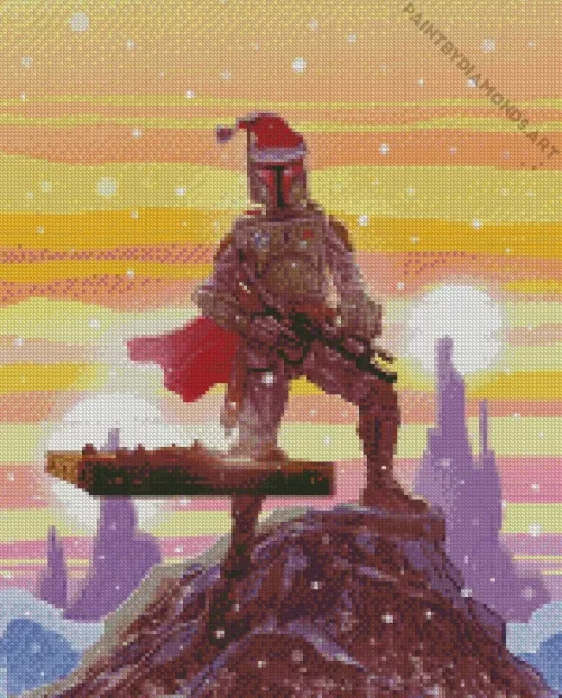 Boba Fett Christmas Diamond Painting