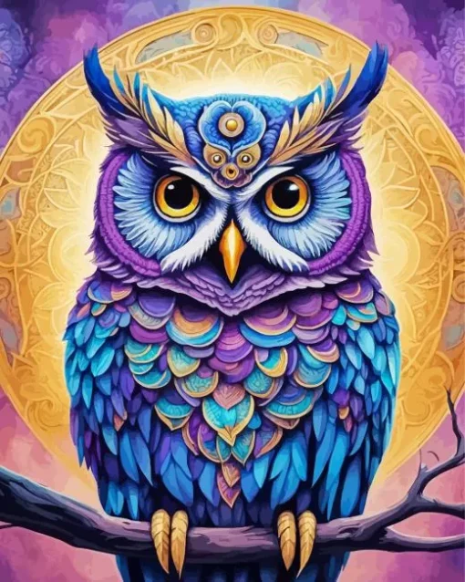 Bohemian Owl Diamond Painting