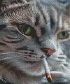 Cat Smoking Cigarette Diamond Painting