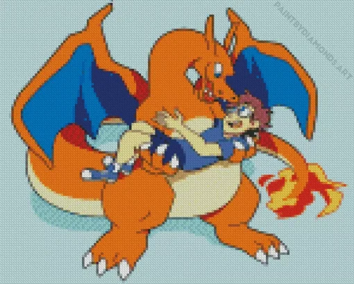 Charizard Hugging Diamond Painting