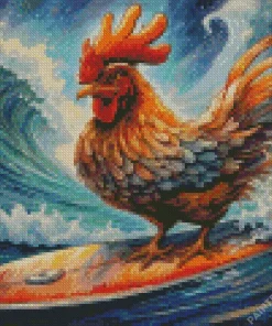 Chicken Surfing Diamond Painting