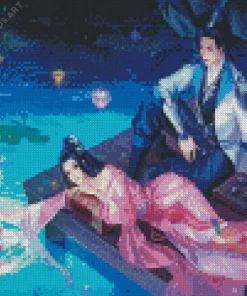 Chinese Lovers On Boat Diamond Painting