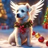 Christmas Dog Angel Diamond Painting