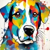 Colorful Dog Abstract Diamond Painting