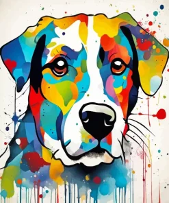 Colorful Dog Abstract Diamond Painting