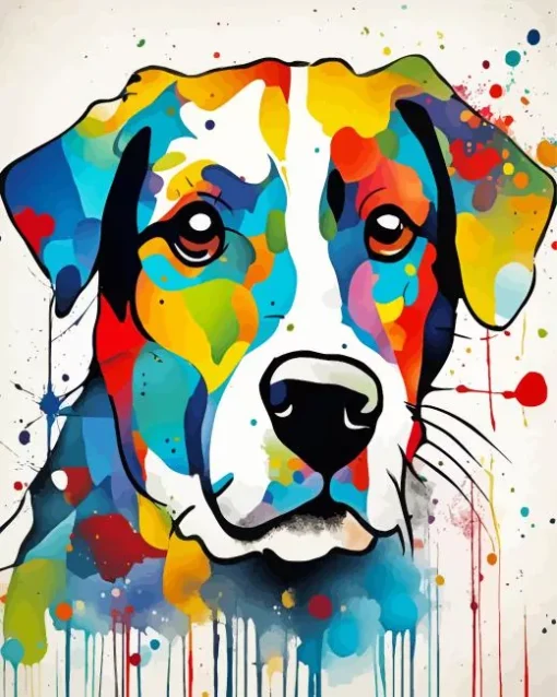 Colorful Dog Abstract Diamond Painting