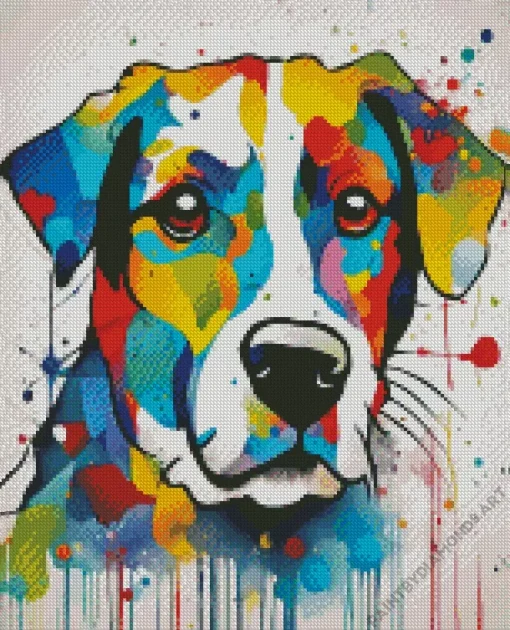 Colorful Dog Abstract Diamond Painting