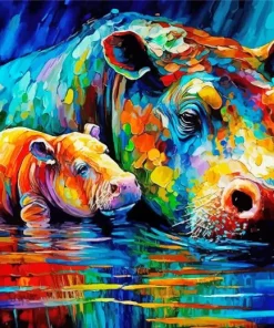 Colorful Hippopotamus Diamond Painting